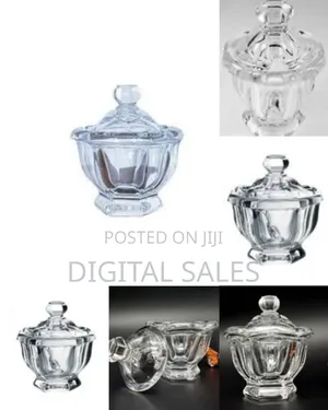 Vintage Baccarat Crystal Lidded Candy Dish Jar in Hexagonal Shape