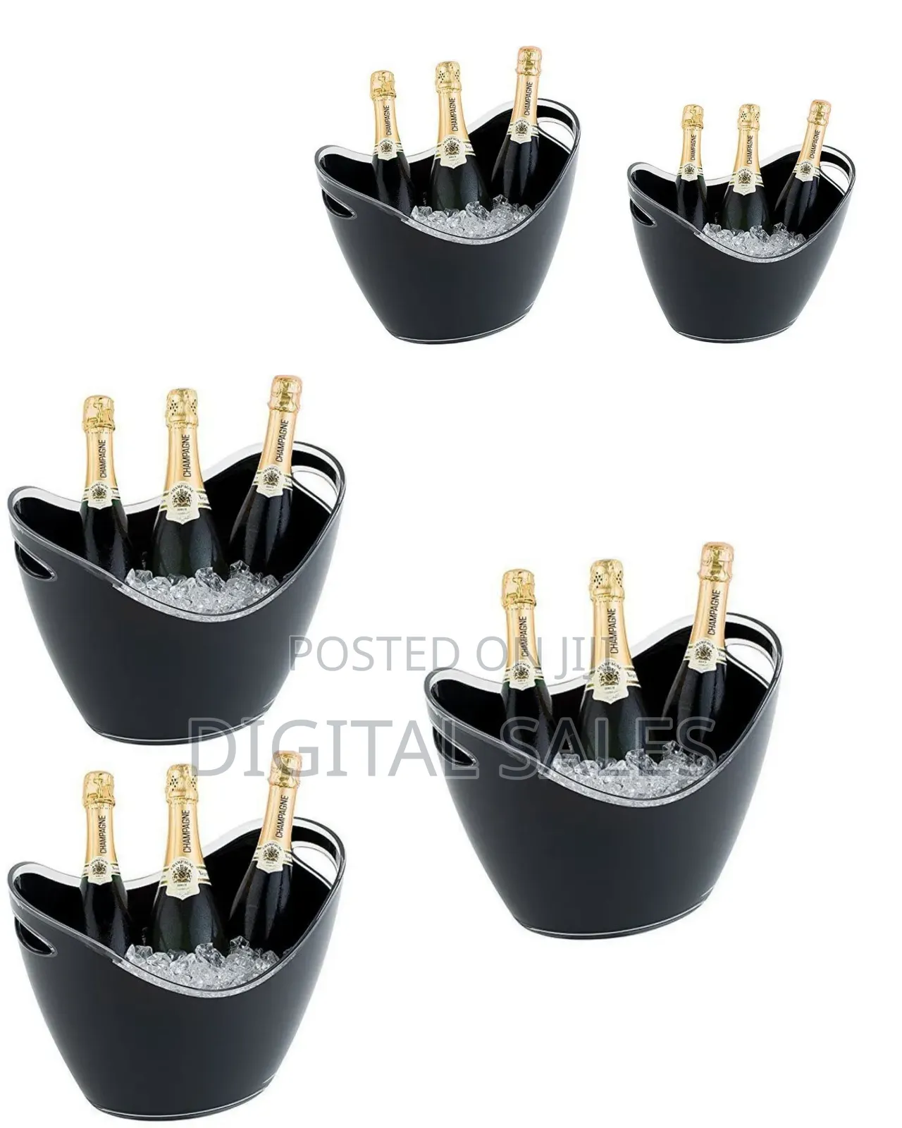 Co-Rect Acrylic 6 Bottle Champagne,Wine Ice Bucket,