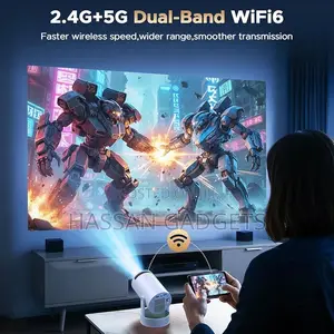 Mini Projector, Projector With Wifi and Bluetooth Built-In