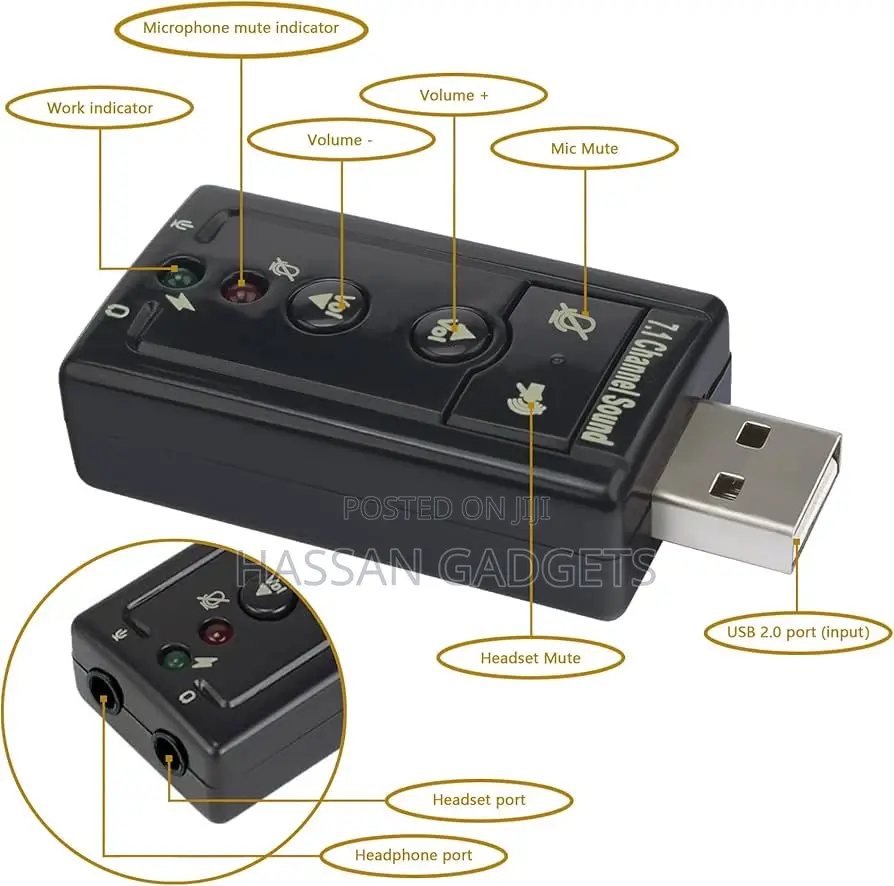 Usb External Sound Card Audio Adapter