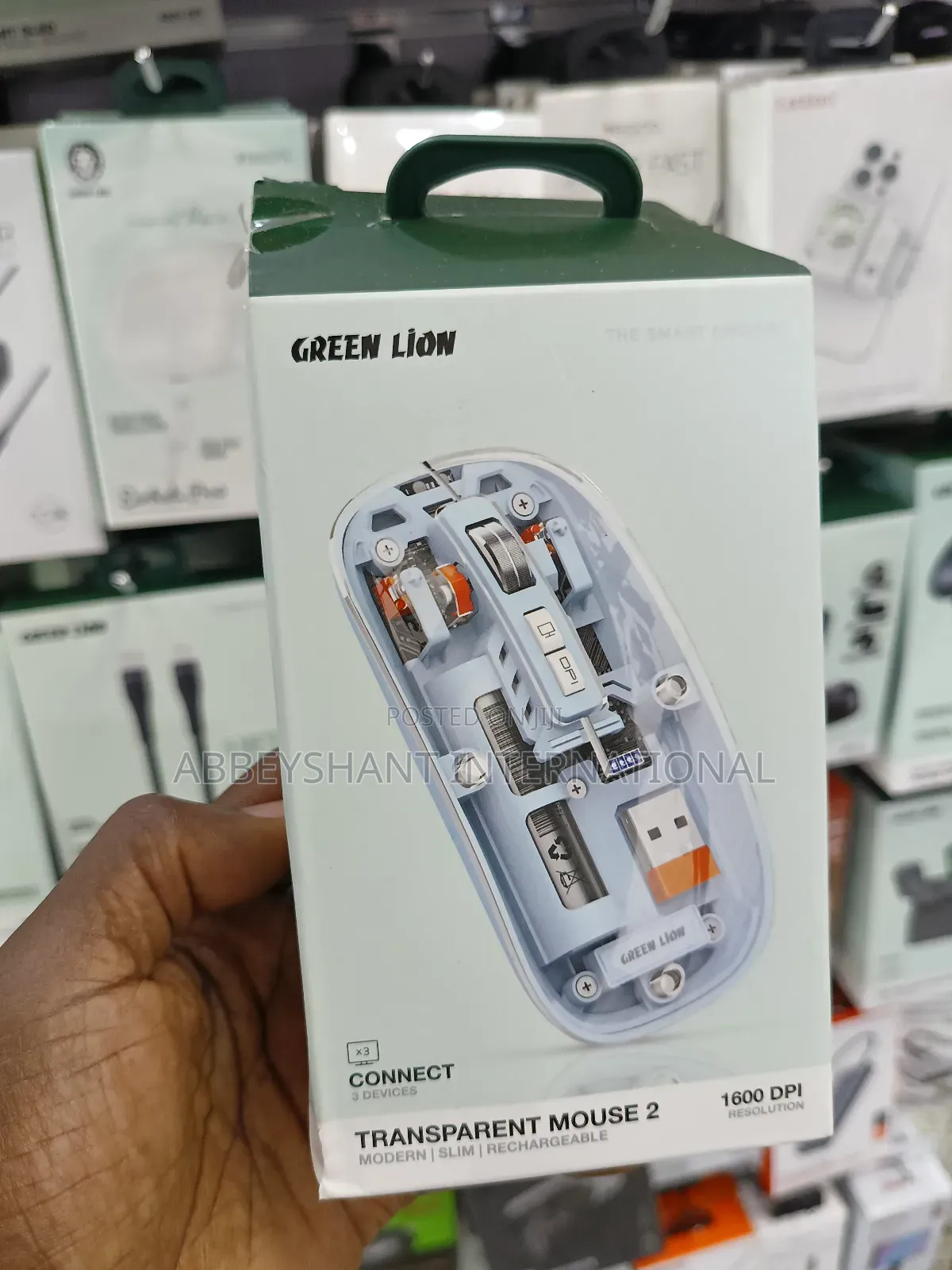 Green Lion Transparent Mouse /Rechargeable Wireless Mouse