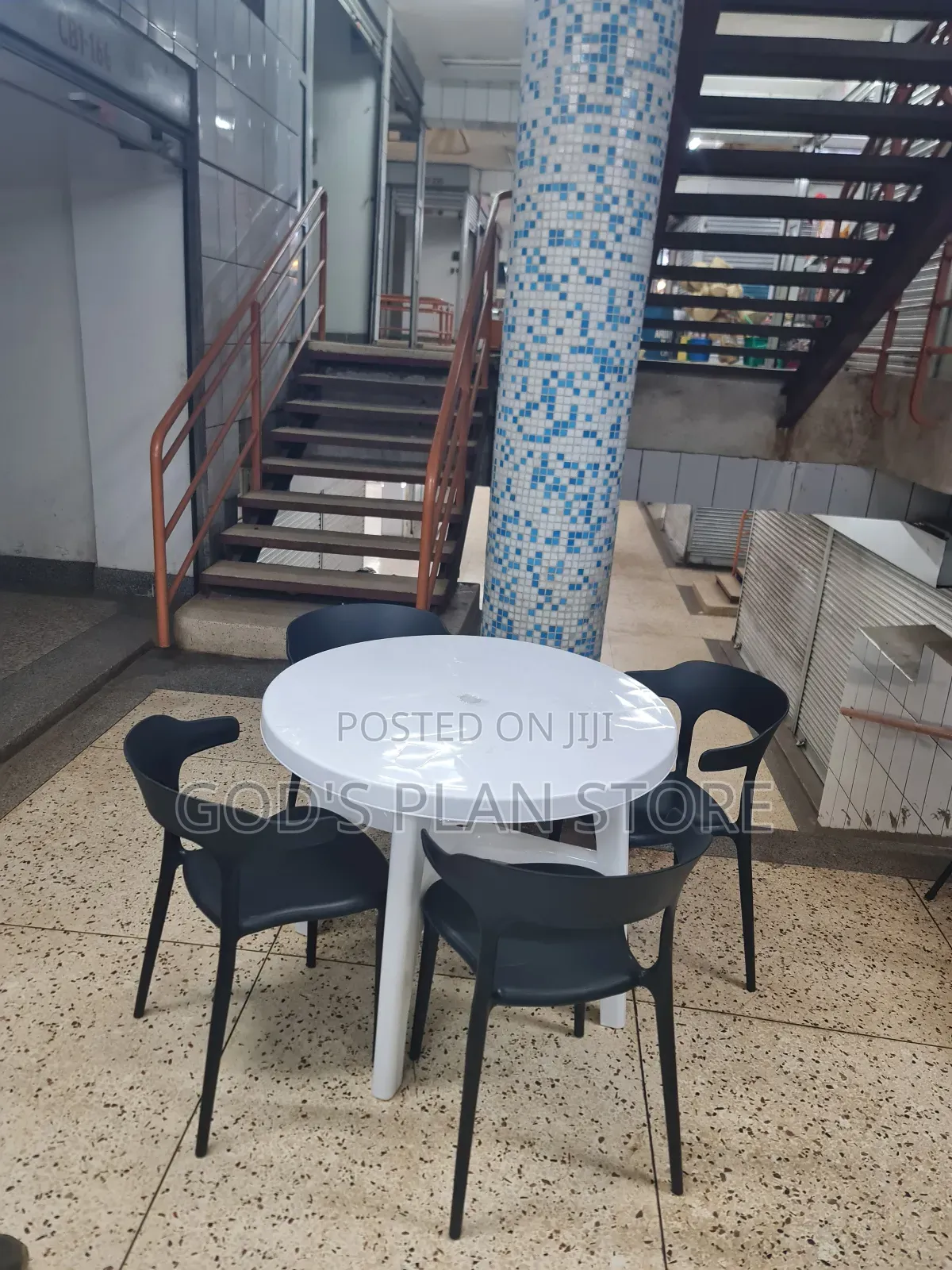 White Chelsea Plastic Table and Chairs Plastic Table and Chairs Set