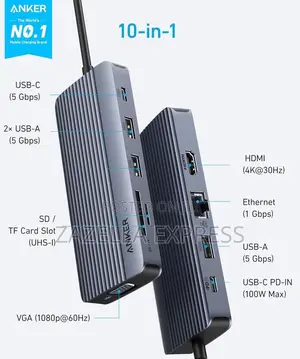 Anker Usb C Hub 10in1, Dual-Display Usb-C Hub (10-in-1)