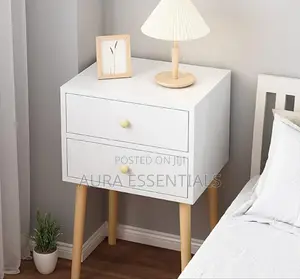 Bedroom Nightstand Table With Rubber Wood