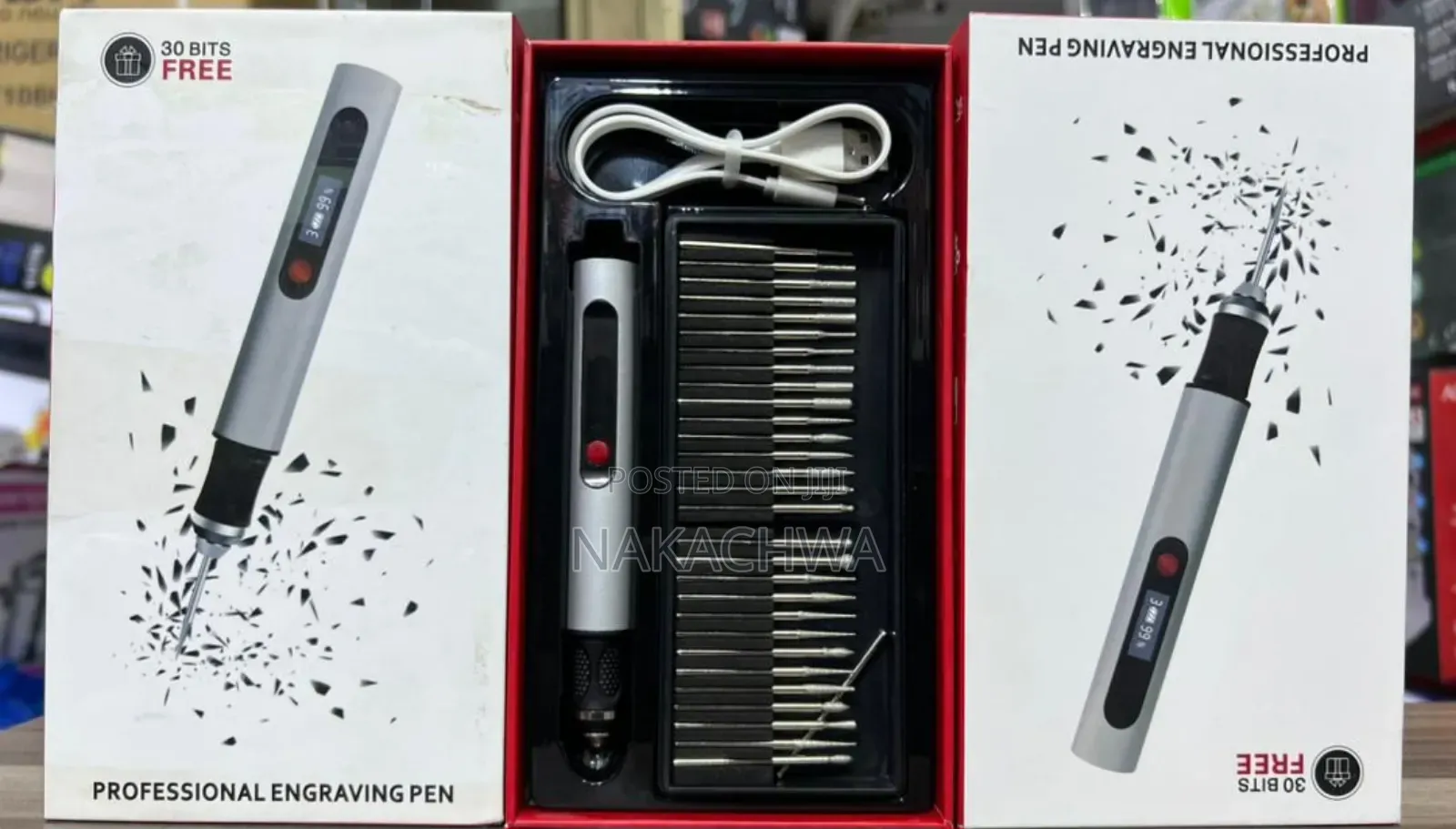 Rechargeable Engraving Pen With 30 Bits