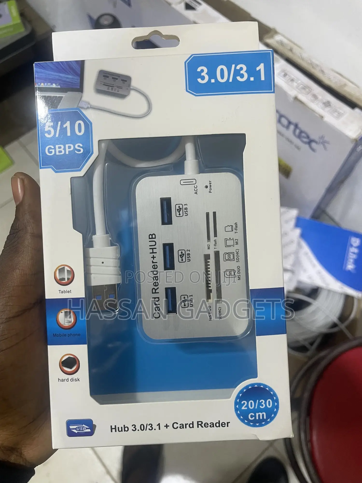 Card Reader and 3 Ports Usb Hub,High Speed External Memory Card Reader