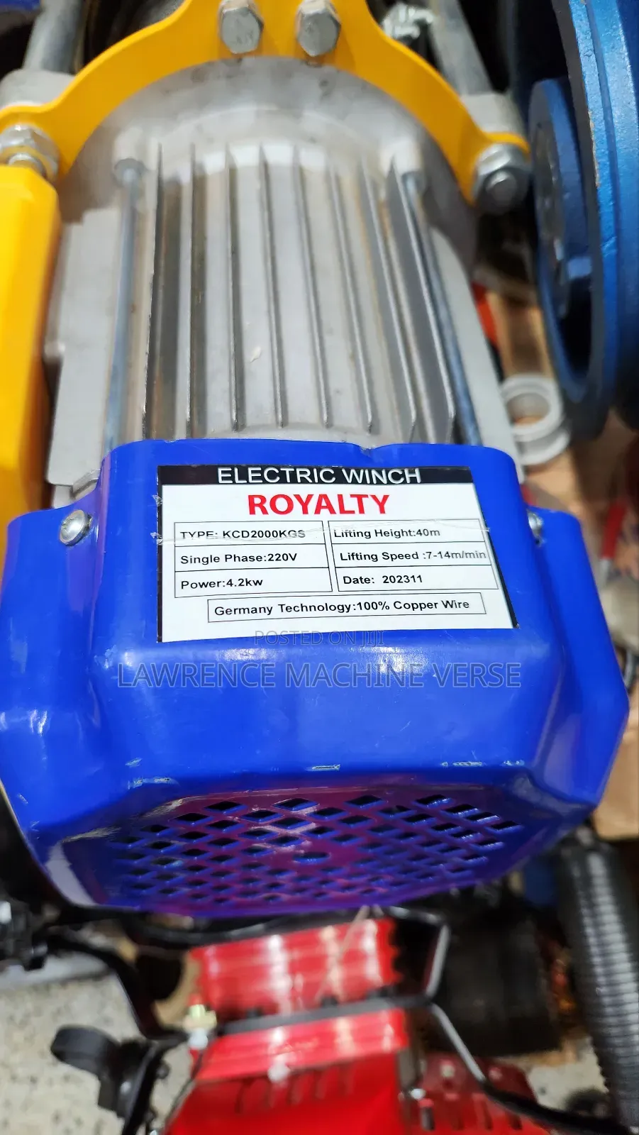 Electrical Hoist 2000kg 2ton /Winch Single Phase