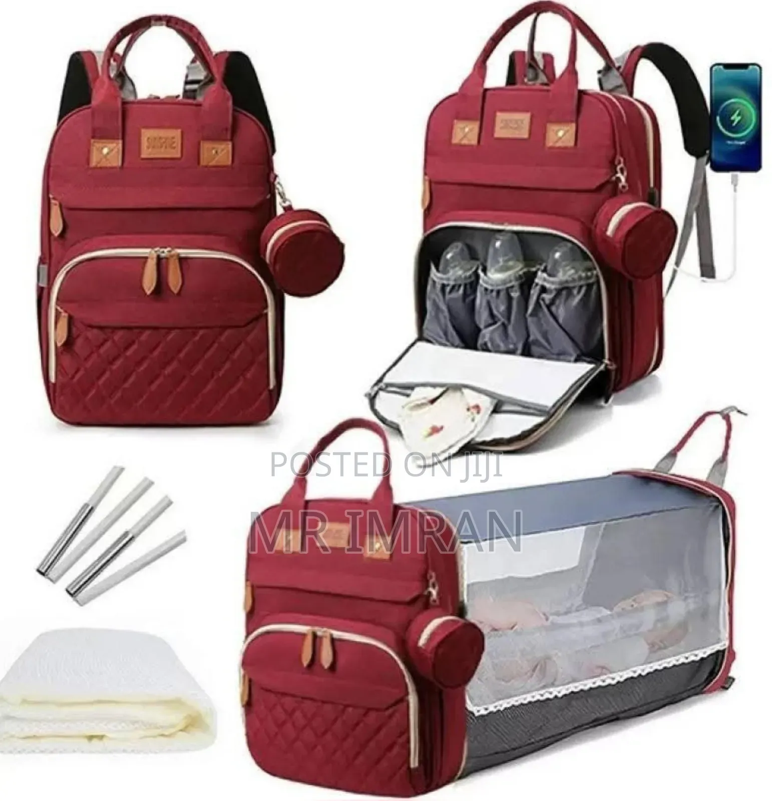 3-in-1 Multifunctional Diaper Bag Backpack
