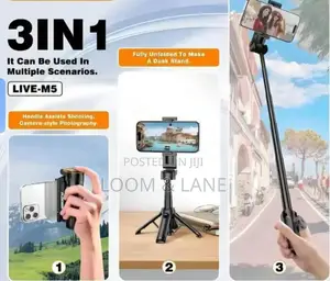 Plokama Live-M5 3-in-1 Handle Tripod Selfie Stick