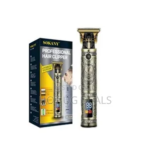 Sokany Rechargeable Hair Clipper Led Display - Gold