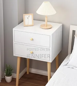Bedroom Nightstand Table With Rubber Wood
