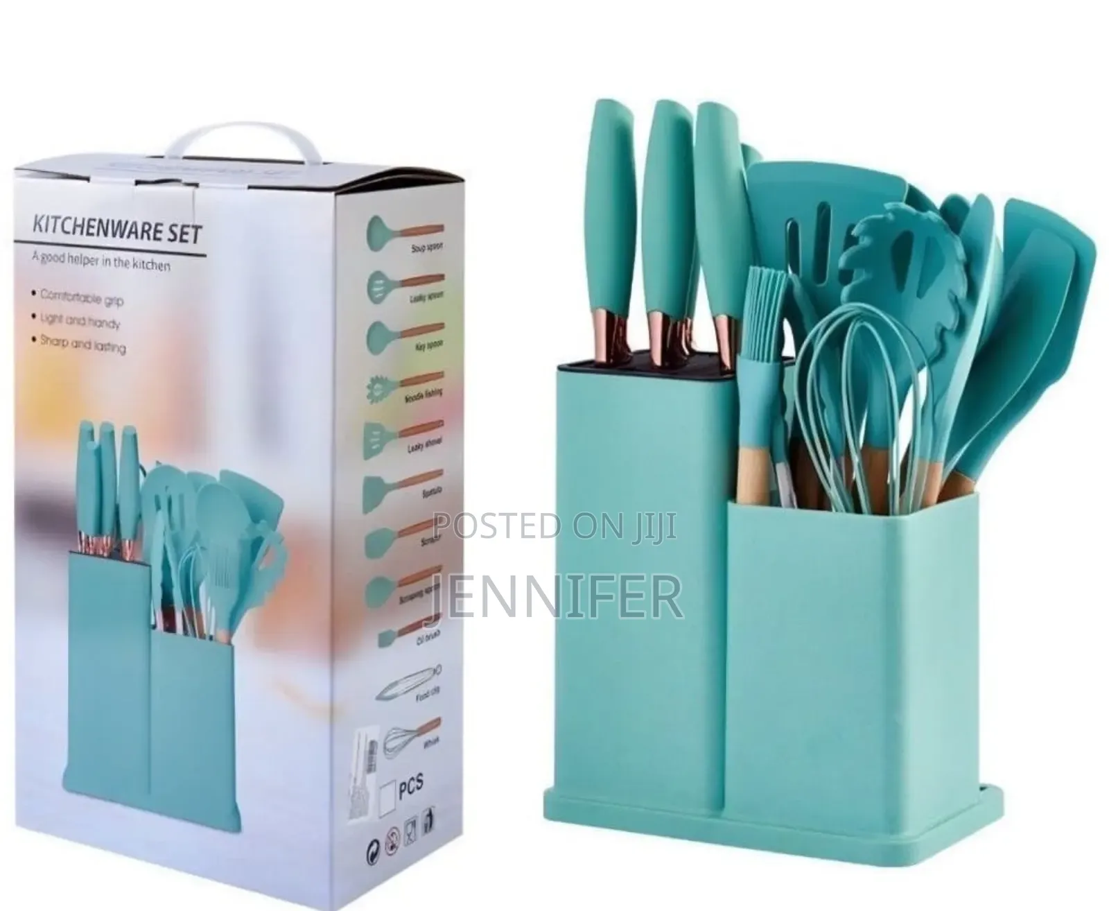 Turquoise 19-Piece N B Kitchen Cooking Utensil Set