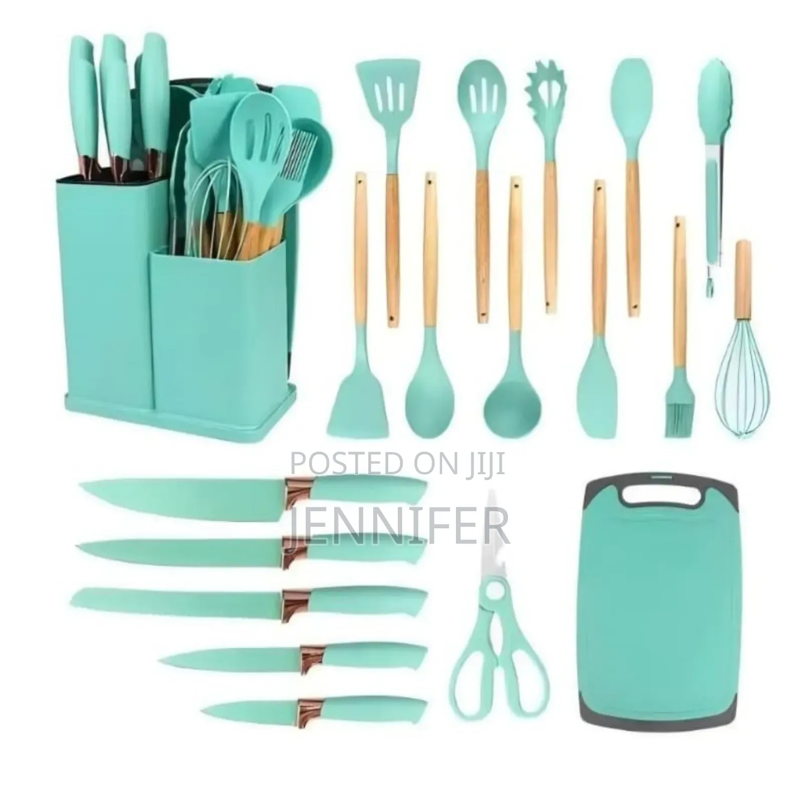 Turquoise 19-Piece N B Kitchen Cooking Utensil Set