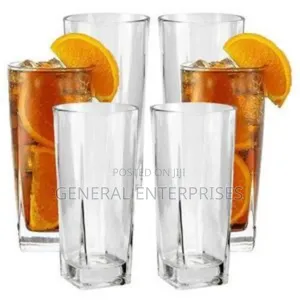 Sundabest Clear Glass Highball Tumblers, Often Sold in Sets of 6.