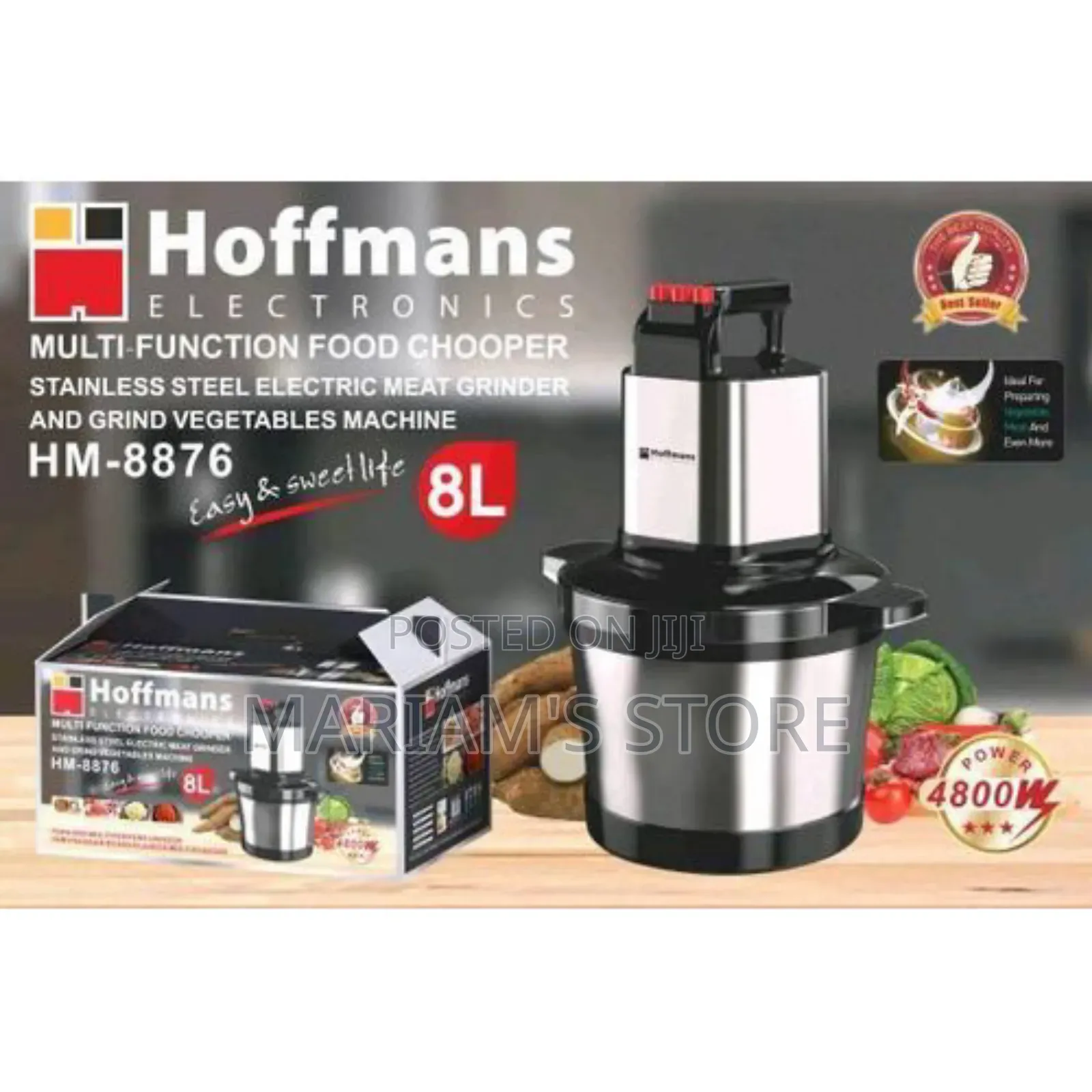 Hoffmans Stainless Steel 8l Multifunctional Food Processor - Silver