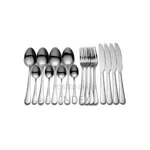 24pcs Stainless Steel Cutlery Set With Stand - Silver