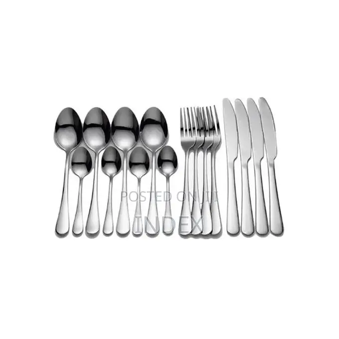 24pcs Stainless Steel Cutlery Set With Stand - Silver