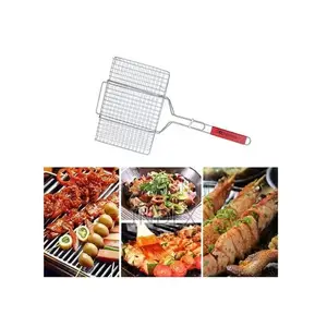 Grill With Wooden Handle (Muchomo Smoking Grill) - Silver
