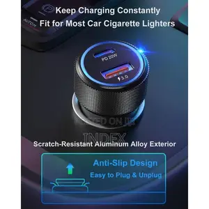 Pd A+C Outputs Fast Charging Compact Safe Car Charger Adapter-Black