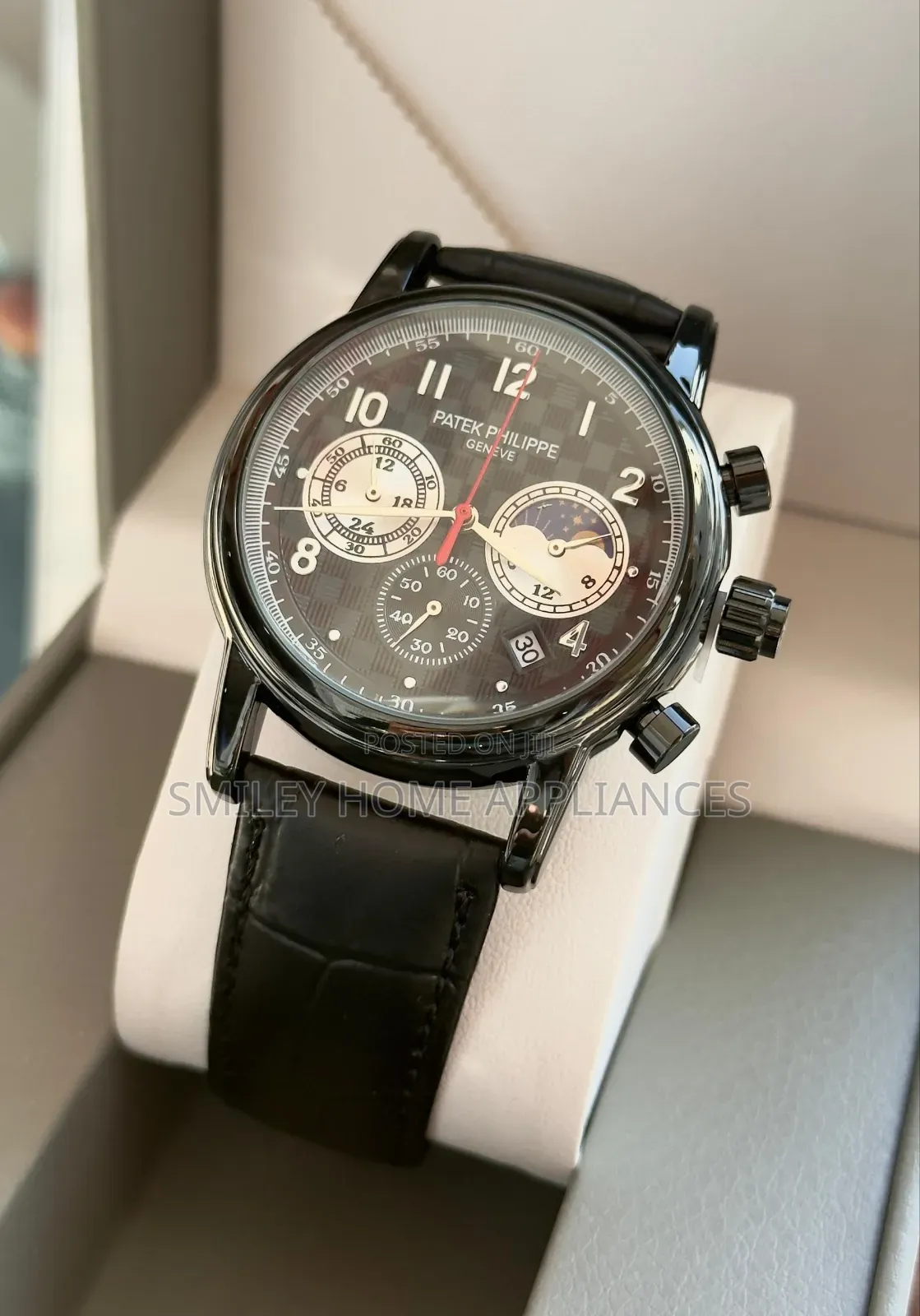 Black Chrome Patek Phillipe Geneva Classy Men's Original Time Edit