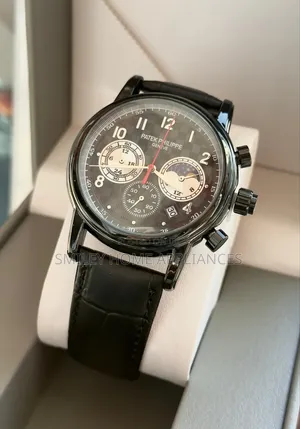 Black Chrome Patek Phillipe Geneva Classy Men's Original Time Edit