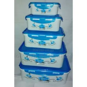 Generic Set of 5-Piece Plastic Food Storage Containers