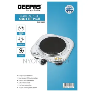 Geepas Stainless Steel Single Solid Hotplate