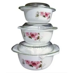 3-Piece Floral Opal Glassware Serving Dish Set