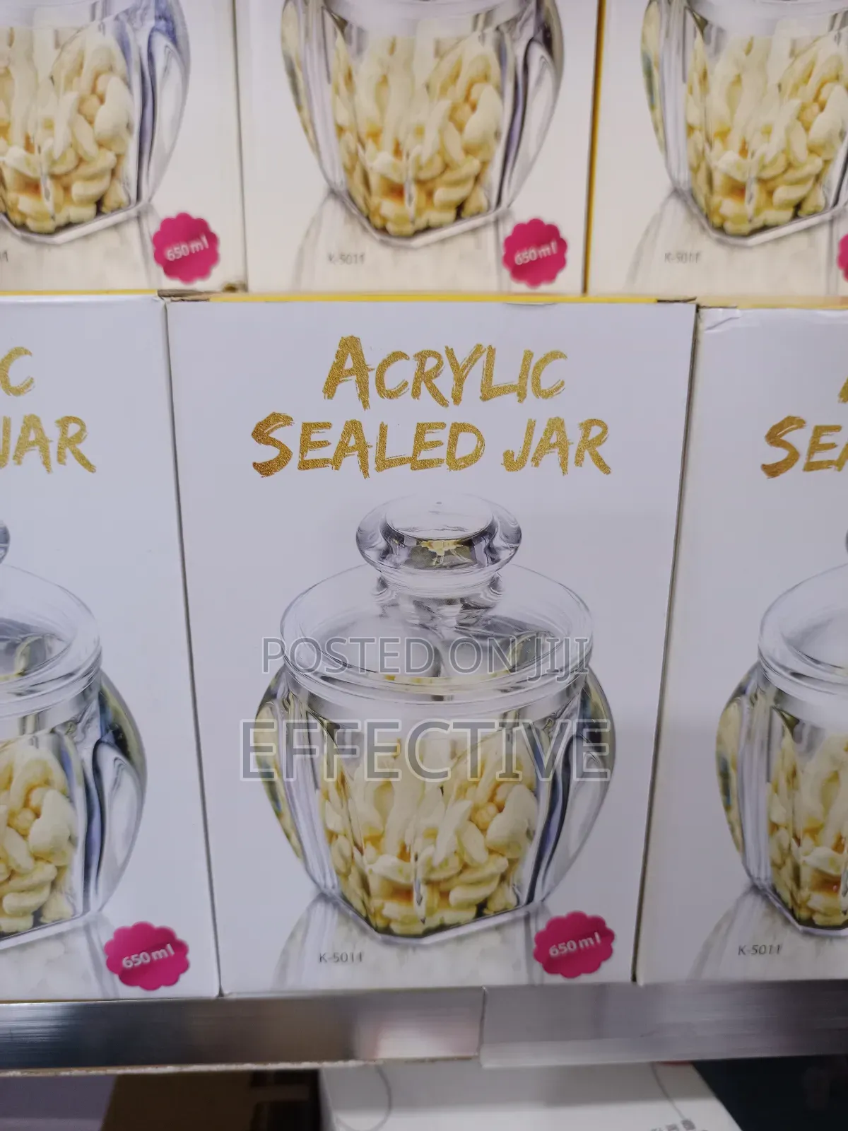 Clear Acrylic Sealed Storage Jar.