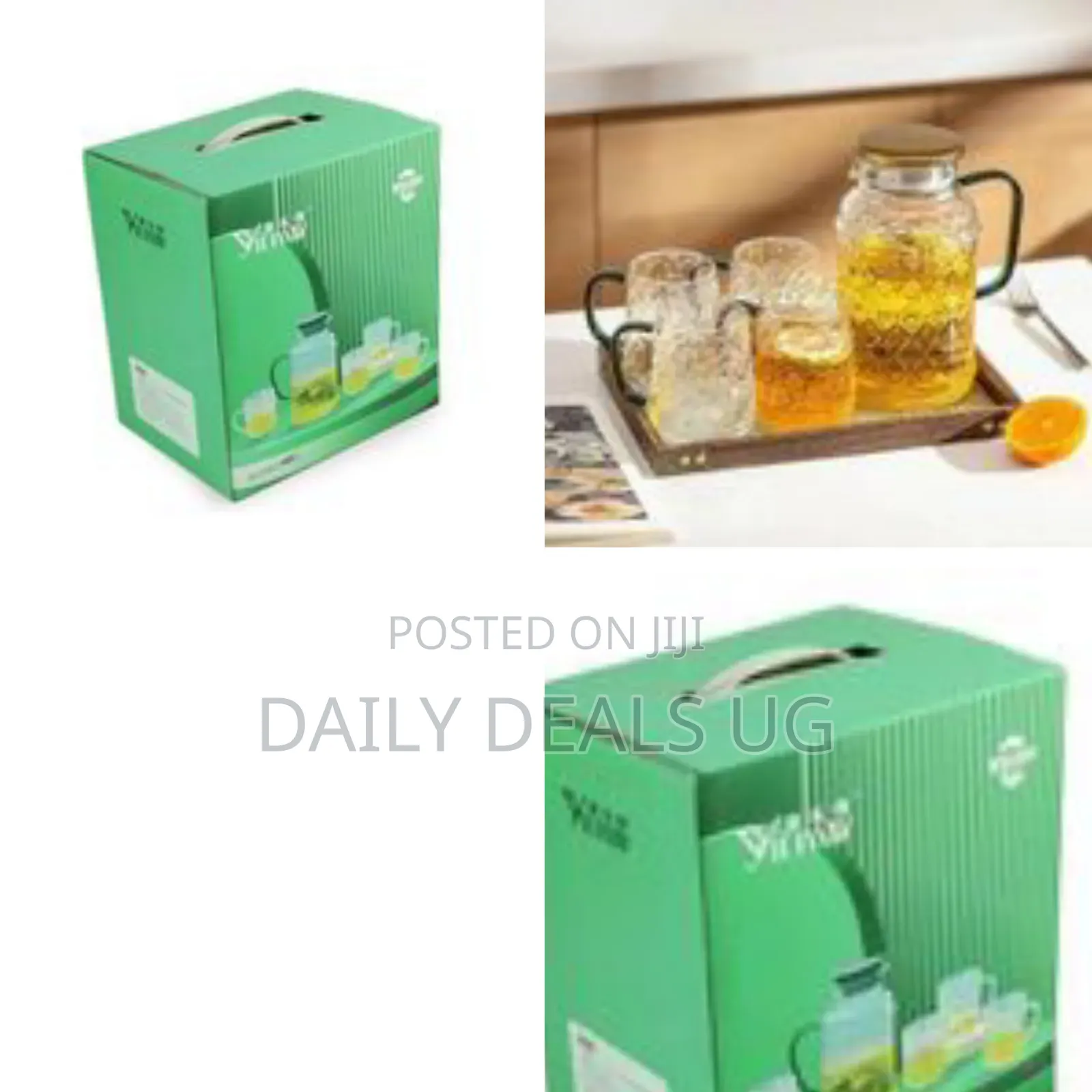 5-Piece Vintage-Style Glass Pitcher Set