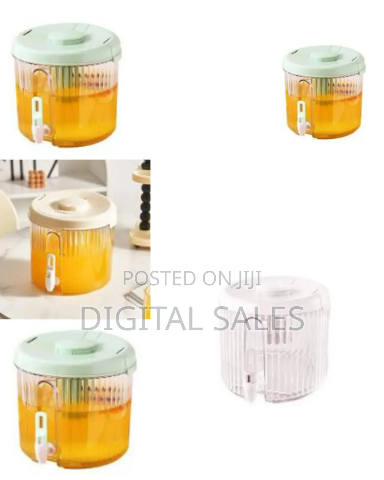 3l Round Ribbed Plastic Drink Dispenser With Tap Fridge Tea Juice .