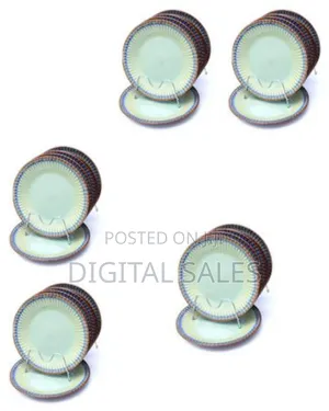 6 Pieces of Food Round Palm Lined Dinner Plates