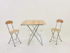 A Set of Foldable Reading/Laptop Table and Two Chairs