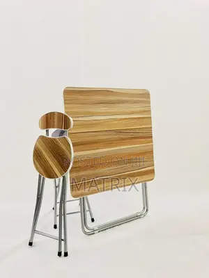 A Set of Foldable Reading/Laptop Table and Two Chairs