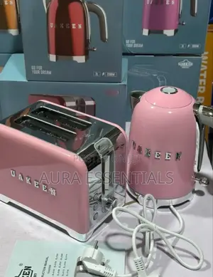 Uakeen Electric Kettle and Matching Toaster Set