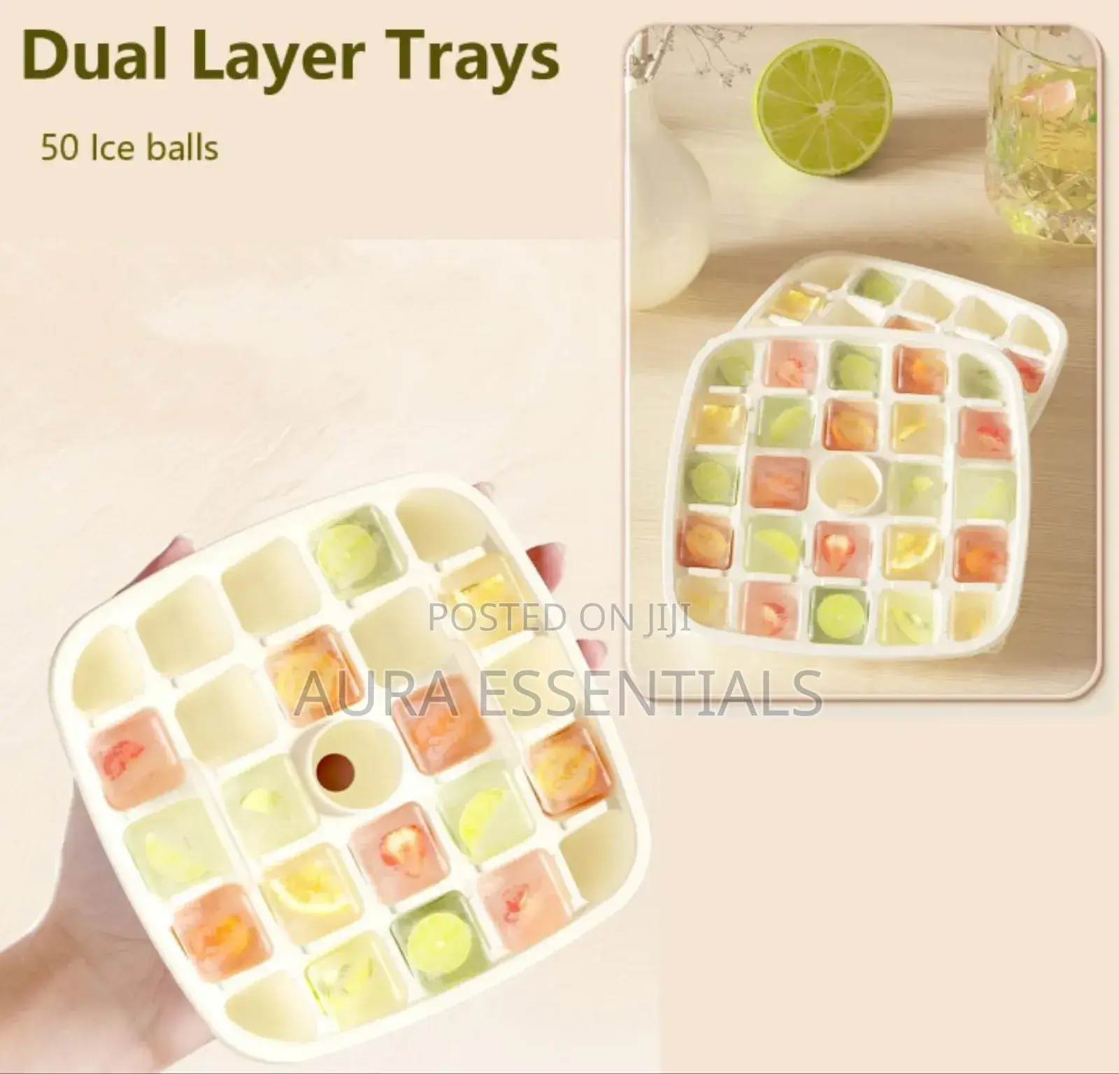 Aswei Portable Ice Cube Maker and Storage Box