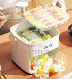 Aswei Portable Ice Cube Maker and Storage Box
