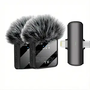 Microphone 2 in 1 Wireless Lavalier Usb C + Lightning Mic for Phones