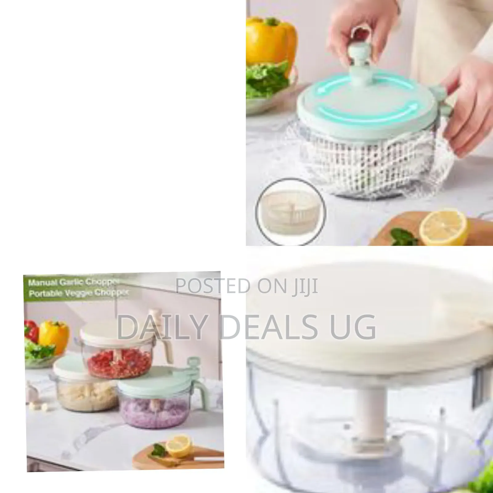 Manual Hand-Powered Food Processor and Chopper