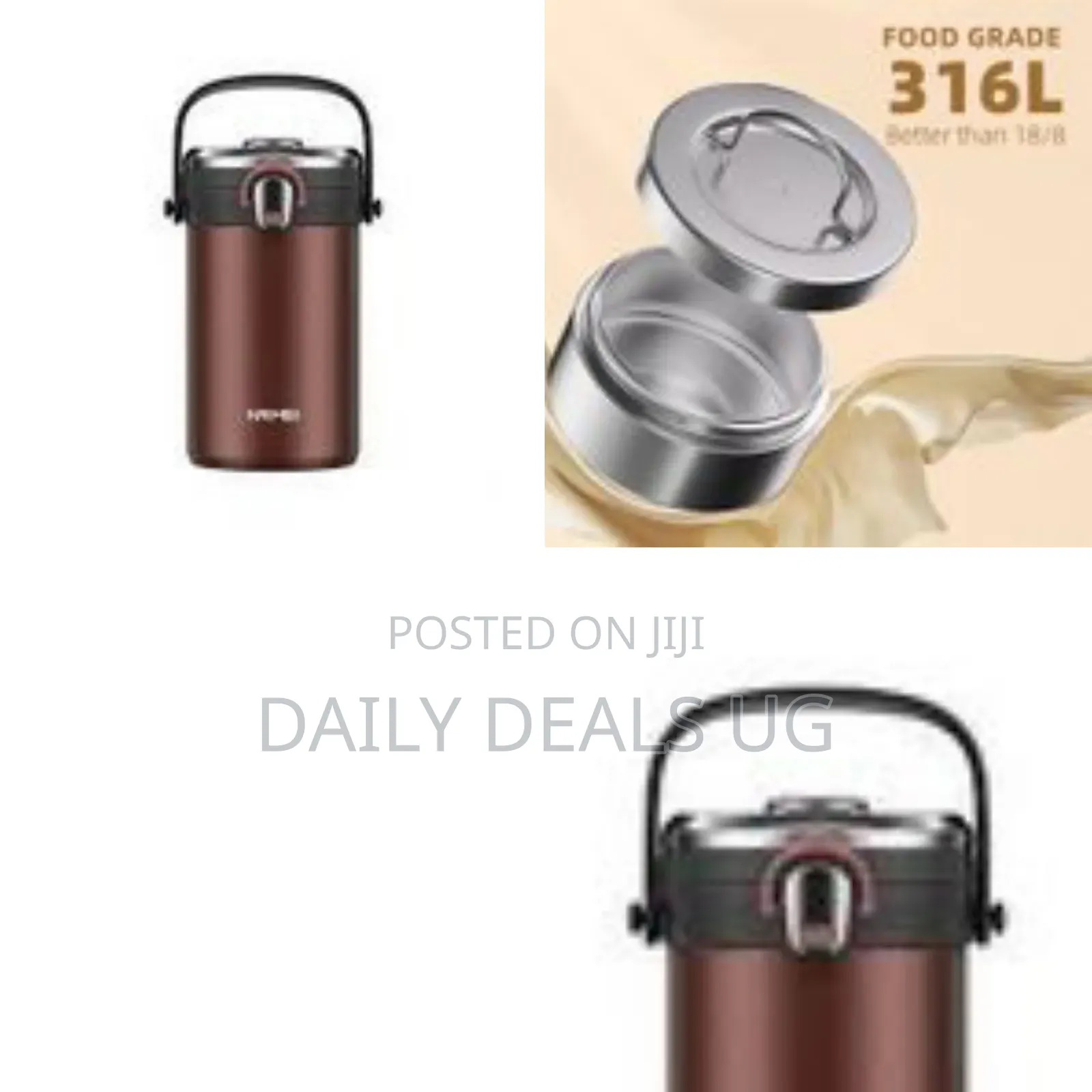 Warm or Cold Vacuum-Insulated Stainless Steel Food Container