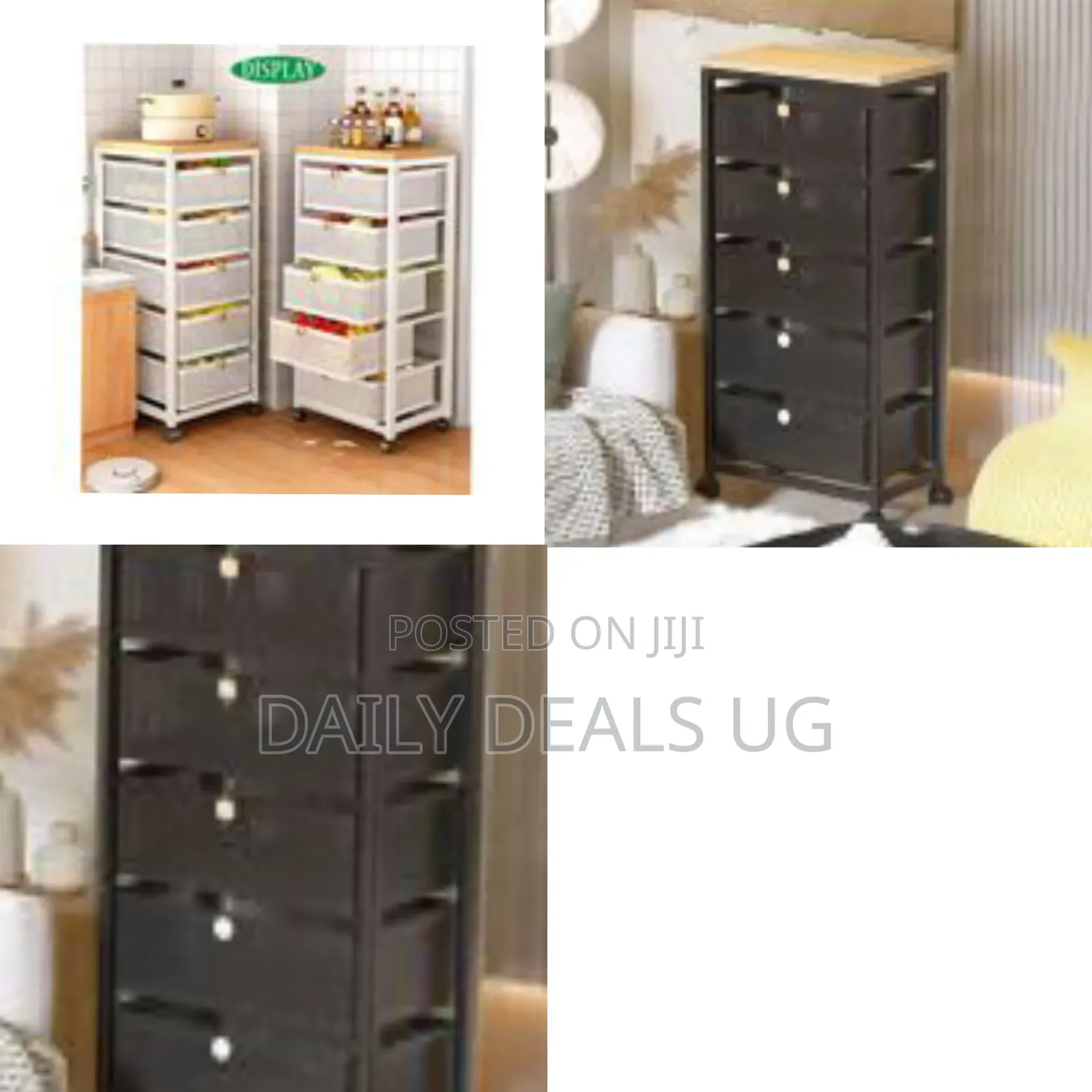 Mesh Cabinet Storage Organizer With Pull-Out Baskets and Trolley