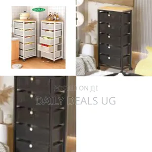 Mesh Cabinet Storage Organizer With Pull-Out Baskets and Trolley