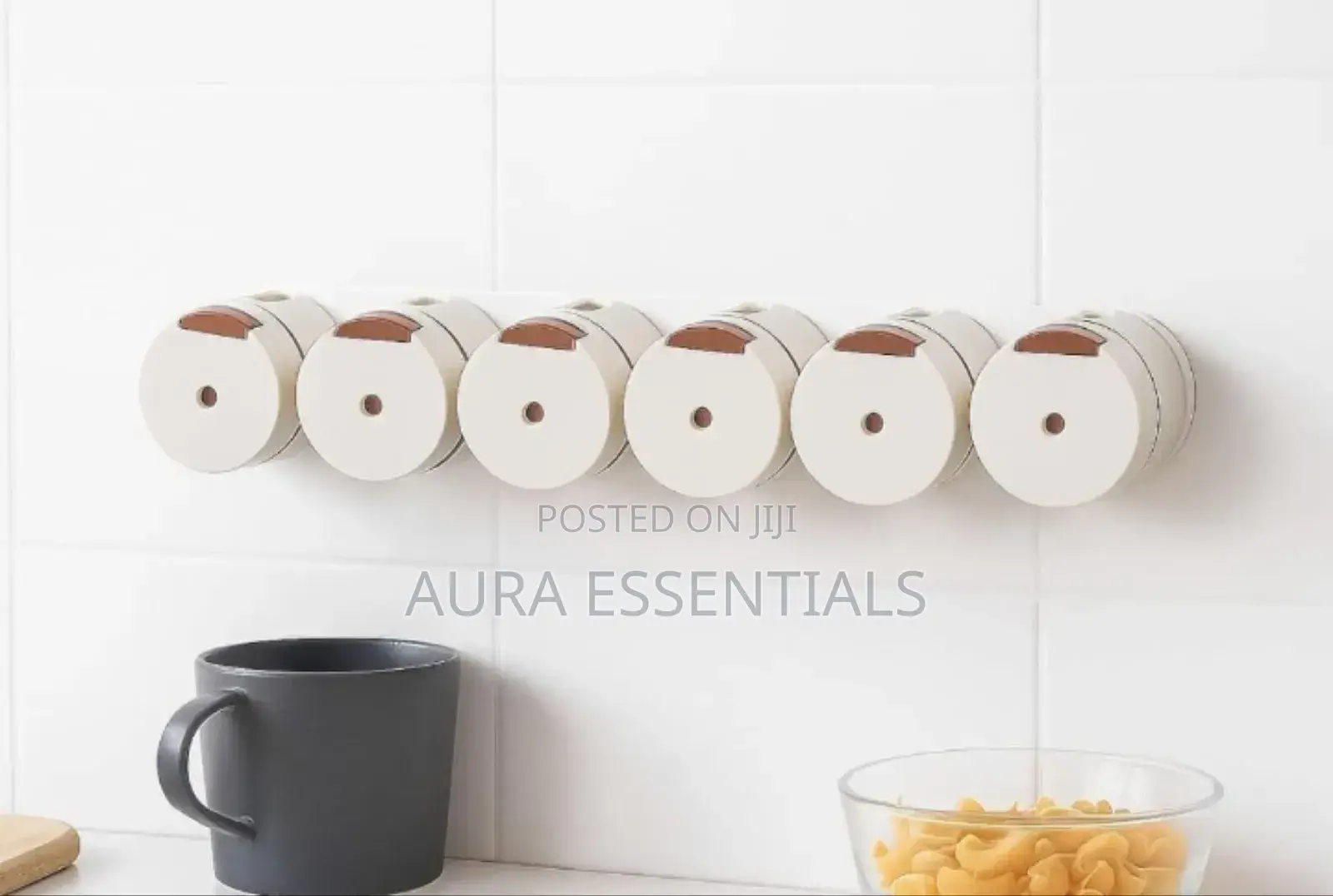 6pcs Wall-Mounted Magnetic Seasoning Box Set