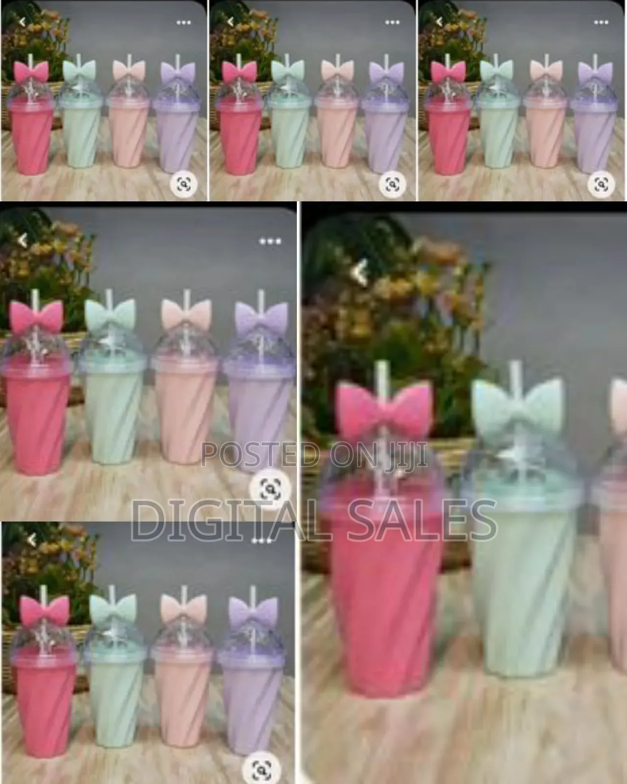 1 Pc Reusable Tumbler Juice Cup Water Bottle With Straw