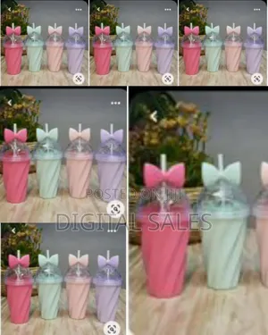 1 Pc Reusable Tumbler Juice Cup Water Bottle With Straw