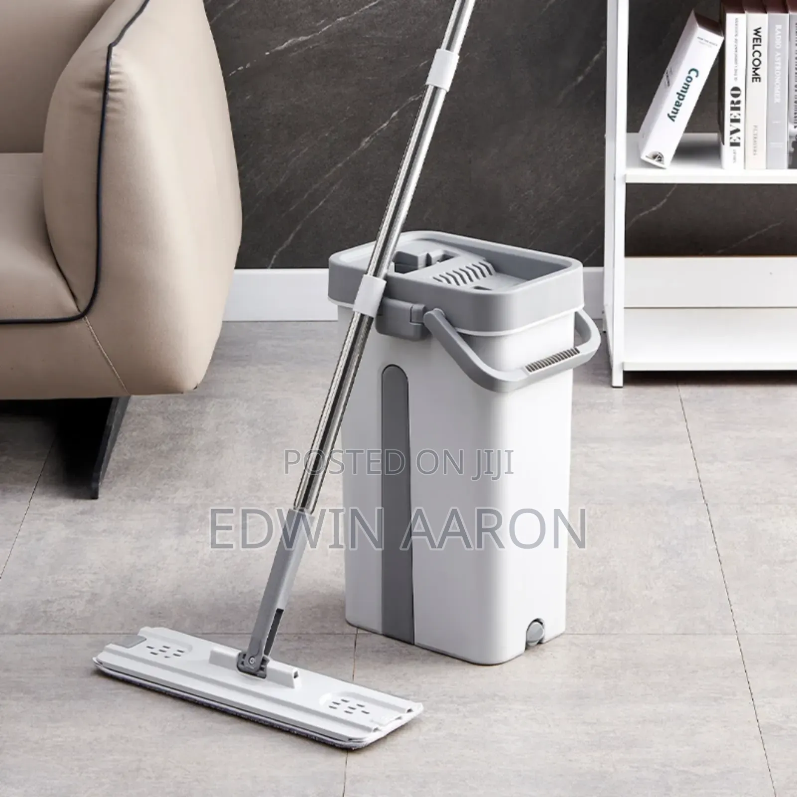 Handheld Squeeze Mop With Two Chambers Bucket