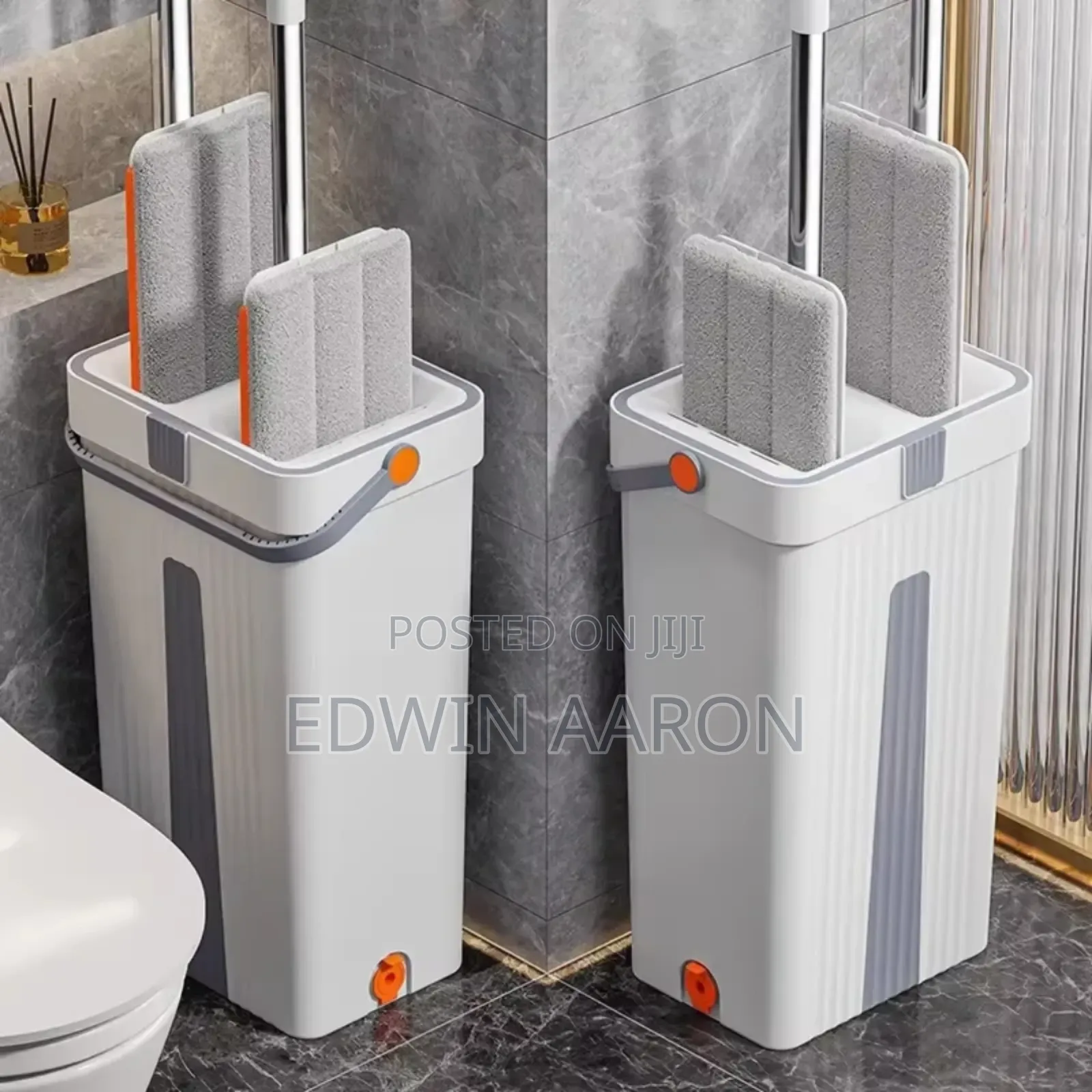 Handheld Squeeze Mop With Two Chambers Bucket