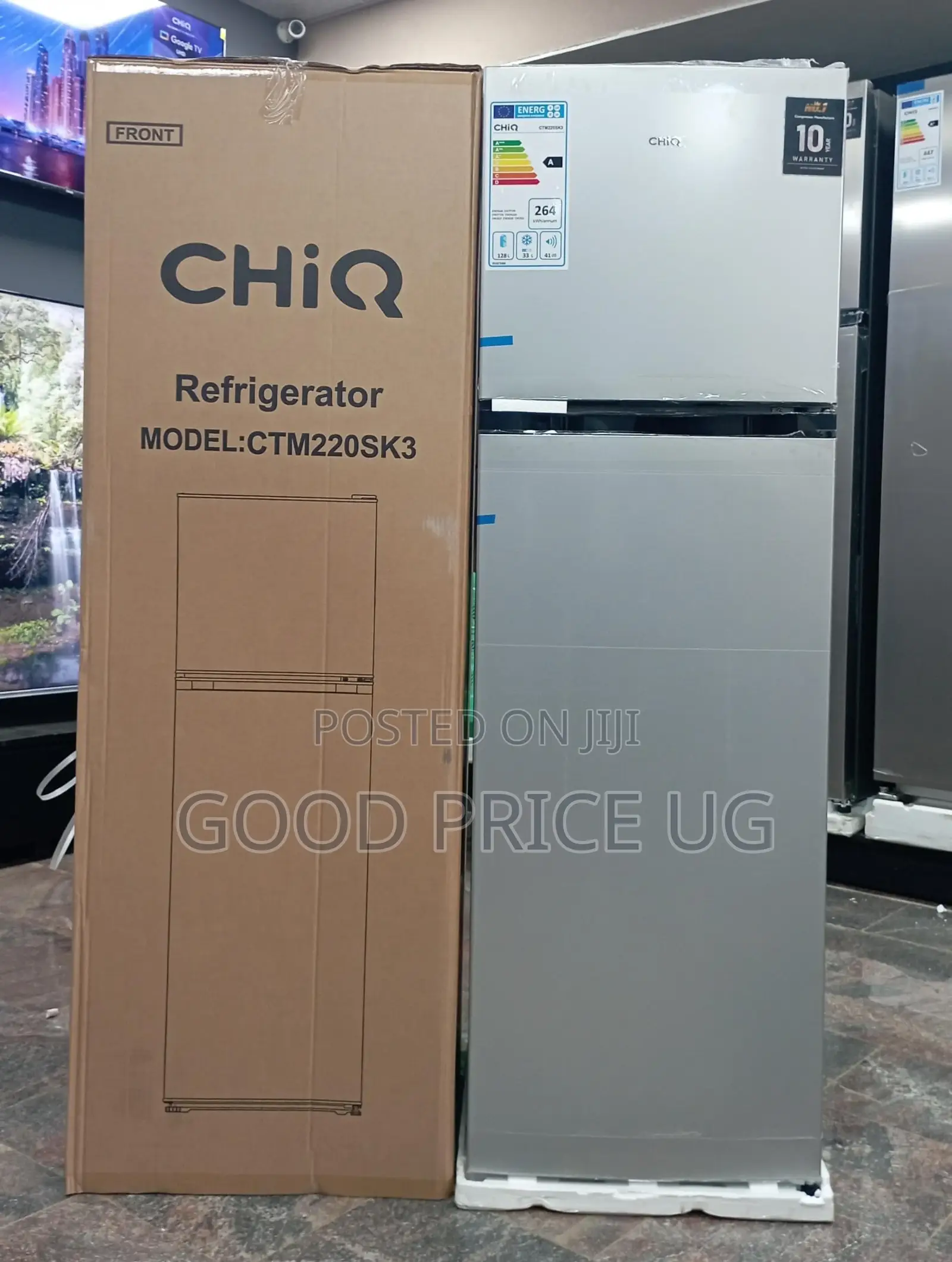 Chiq 2-Door Top Freezer Refrigerator.