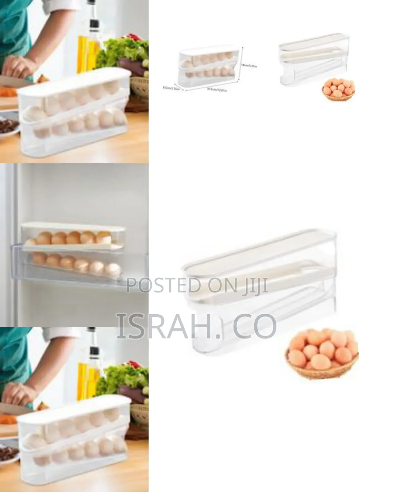 12pcs Double Layer Egg Storage Box - Rolling Countertop Egg Holder,12