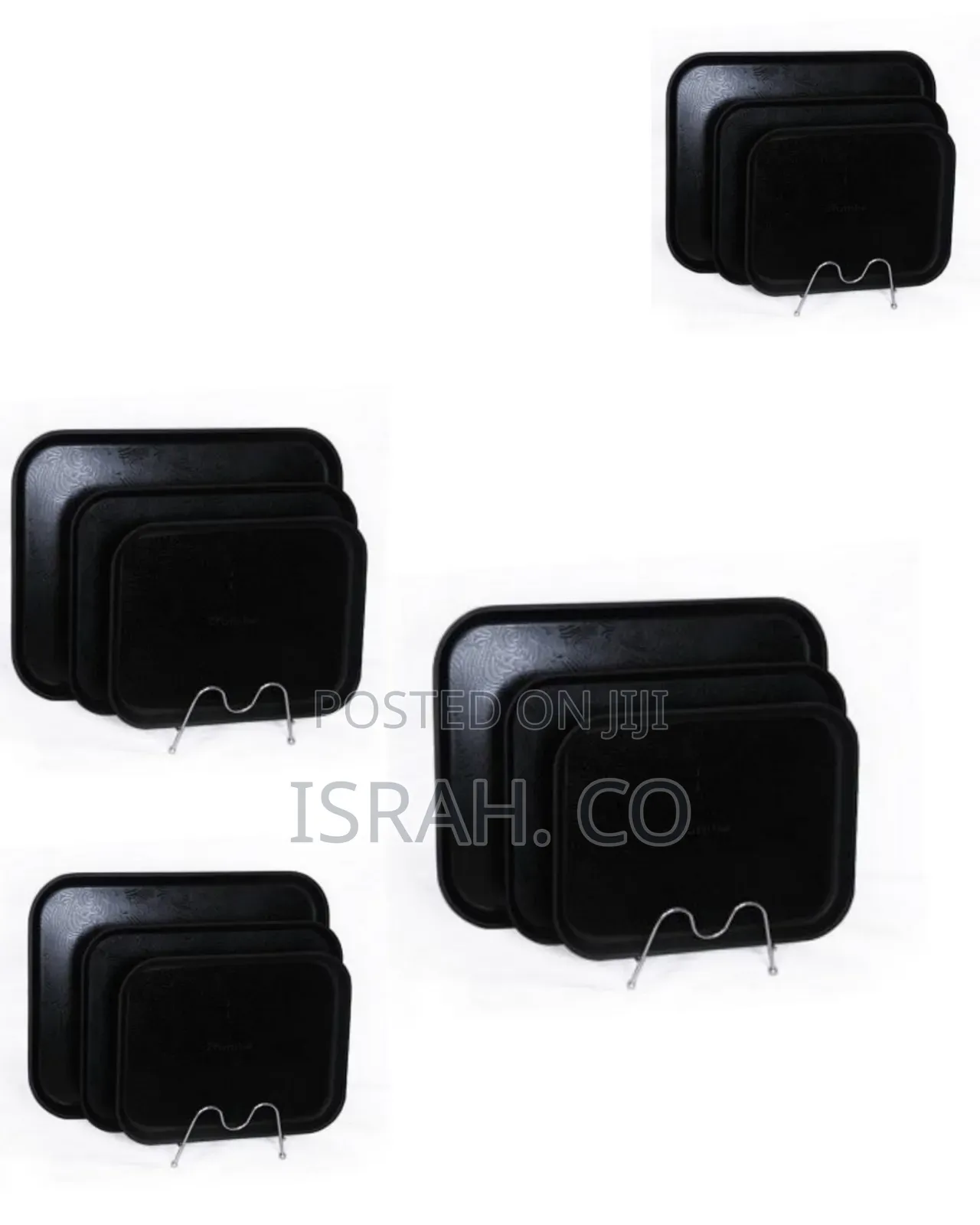 3 Piece Non Slide Rubber Serving Trays